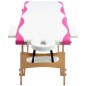vidaXL Massageliege Klappbar 3-Zonen mit Holzgestell Weiß und Rosa vidaXL Massageliege Klappbar 3-Zonen mit Holzgestell Weiß und Rosa