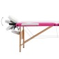 vidaXL Massageliege Klappbar 3-Zonen mit Holzgestell Weiß und Rosa vidaXL Massageliege Klappbar 3-Zonen mit Holzgestell Weiß und Rosa