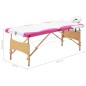 vidaXL Massageliege Klappbar 3-Zonen mit Holzgestell Weiß und Rosa vidaXL Massageliege Klappbar 3-Zonen mit Holzgestell Weiß und Rosa