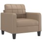 vidaXL Sessel mit Hocker Cappuccino-Braun 60 cm Kunstleder vidaXL Sessel mit Hocker Cappuccino-Braun 60 cm Kunstleder