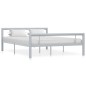 vidaXL Bettgestell Grau und Weiß Metall 160 × 200 cm vidaXL Bettgestell Grau und Weiß Metall 160 × 200 cm
