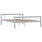 vidaXL Bettgestell Grau und Weiß Metall 160 × 200 cm vidaXL Bettgestell Grau und Weiß Metall 160 × 200 cm