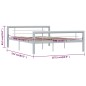 vidaXL Bettgestell Grau und Weiß Metall 160 × 200 cm vidaXL Bettgestell Grau und Weiß Metall 160 × 200 cm