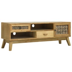 vidaXL TV-Schrank Schnitzerei Braun 120 × 30 × 42 cm Holz