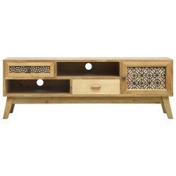 vidaXL TV-Schrank Schnitzerei Braun 120 × 30 × 42 cm Holz