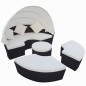 vidaXL Outdoor-Loungebett mit Dach Poly Rattan Schwarz vidaXL Outdoor-Loungebett mit Dach Poly Rattan Schwarz