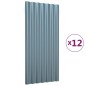 vidaXL Dachpaneele 12 Stk. Pulverbeschichteter Stahl Grau 80x36 cm vidaXL Dachpaneele 12 Stk. Pulverbeschichteter Stahl Grau 80x36 cm