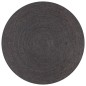 vidaXL Teppich Handgefertigt Jute Rund 90 cm Dunkelgrau vidaXL Teppich Handgefertigt Jute Rund 90 cm Dunkelgrau