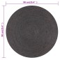 vidaXL Teppich Handgefertigt Jute Rund 90 cm Dunkelgrau vidaXL Teppich Handgefertigt Jute Rund 90 cm Dunkelgrau