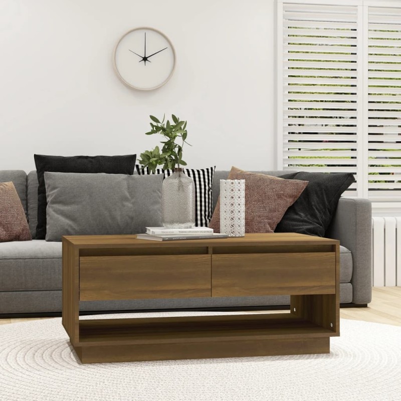 vidaXL Couchtisch Braun Eiche-Optik 102,5x55x44 cm Holzwerkstoff vidaXL Couchtisch Braun Eiche-Optik 102,5x55x44 cm Holzwerkstoff
