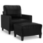 Sessel mit Hocker Schwarz 60 cm Kunstleder Sessel mit Hocker Schwarz 60 cm Kunstleder