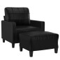 Sessel mit Hocker Schwarz 60 cm Kunstleder Sessel mit Hocker Schwarz 60 cm Kunstleder