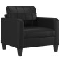 Sessel mit Hocker Schwarz 60 cm Kunstleder Sessel mit Hocker Schwarz 60 cm Kunstleder