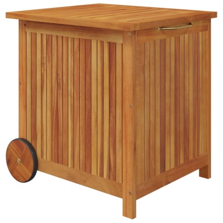 vidaXL Gartentruhe mit Rollen 60x50x58 cm Massivholz Akazie 