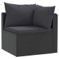 7-tlg. Garten-Lounge-Set mit Auflagen Poly Rattan Schwarz 7-tlg. Garten-Lounge-Set mit Auflagen Poly Rattan Schwarz