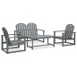 vidaXL 4-tlg. Garten-Lounge-Set Grau Massivholz Akazie vidaXL 4-tlg. Garten-Lounge-Set Grau Massivholz Akazie