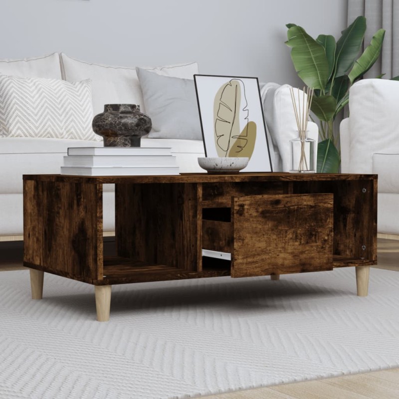 vidaXL Couchtisch Räuchereiche 90x50x36,5 cm Holzwerkstoff vidaXL Couchtisch Räuchereiche 90x50x36,5 cm Holzwerkstoff