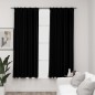 vidaXL Verdunkelungsvorhänge Haken Leinenoptik 2Stk. Schwarz 140x175cm vidaXL Verdunkelungsvorhänge Haken Leinenoptik 2Stk. Schwarz 140x175cm