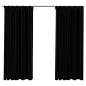 vidaXL Verdunkelungsvorhänge Haken Leinenoptik 2Stk. Schwarz 140x175cm vidaXL Verdunkelungsvorhänge Haken Leinenoptik 2Stk. Schwarz 140x175cm