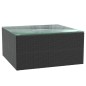 7-tlg. Garten-Lounge-Set mit Auflagen Poly Rattan Schwarz 7-tlg. Garten-Lounge-Set mit Auflagen Poly Rattan Schwarz