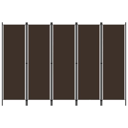 vidaXL 5-tlg. Raumteiler Braun 250x180 cm