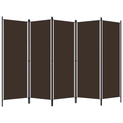 vidaXL 5-tlg. Raumteiler Braun 250x180 cm
