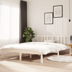 vidaXL Massivholzbett Weiß 140x200 cm