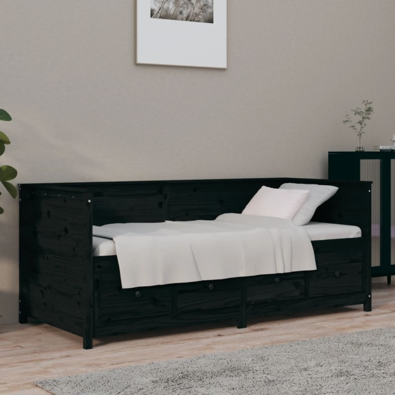 vidaXL Tagesbett Schwarz 90x190 cm Massivholz Kiefer vidaXL Tagesbett Schwarz 90x190 cm Massivholz Kiefer