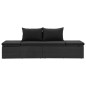 Sonnenliege mit Auflage Poly Rattan Schwarz Sonnenliege mit Auflage Poly Rattan Schwarz