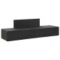 Sonnenliege mit Auflage Poly Rattan Schwarz Sonnenliege mit Auflage Poly Rattan Schwarz