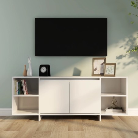vidaXL TV-Schrank Hochglanz-Weiß 130x35x50 cm Holzwerkstoff