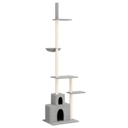 vidaXL Kratzbaum Deckenhoch Hellgrau 250,5-276,5 cm