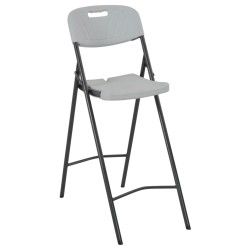 vidaXL Klappbare Barstühle 2 Stk. HDPE und Stahl Weiß