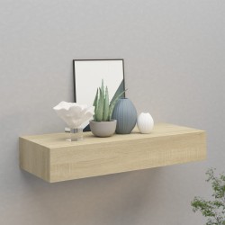 vidaXL Wand-Schubladenregal Eichenoptik 60x23,5x10 cm MDF