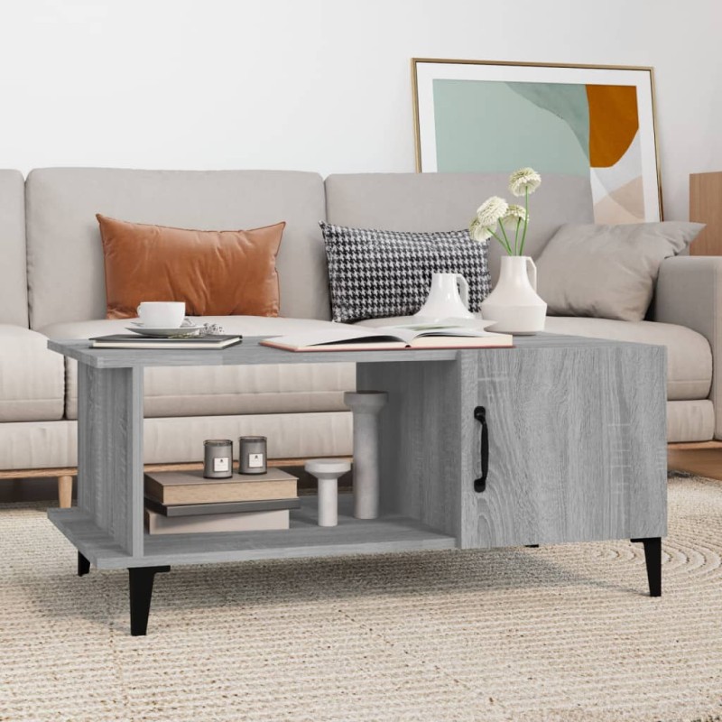 vidaXL Couchtisch Grau Sonoma 90x50x40 cm Holzwerkstoff vidaXL Couchtisch Grau Sonoma 90x50x40 cm Holzwerkstoff
