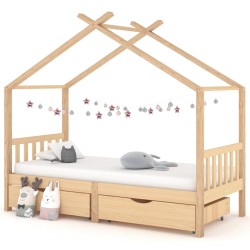 vidaXL Kinderbett mit Schubladen Massivholz Kiefer 90x200 cm