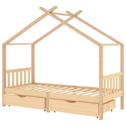 vidaXL Kinderbett mit Schubladen Massivholz Kiefer 90x200 cm