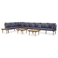 8-tlg. Garten-Lounge-Set mit Kissen Massivholz Akazie