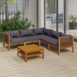 vidaXL 6-tlg. Garten-Lounge-Set mit Auflage Massivholz Akazie
