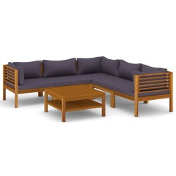 vidaXL 6-tlg. Garten-Lounge-Set mit Auflage Massivholz Akazie