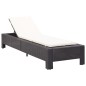 vidaXL Sonnenliege mit Auflage Schwarz Poly Rattan vidaXL Sonnenliege mit Auflage Schwarz Poly Rattan
