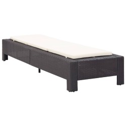 vidaXL Sonnenliege mit Auflage Schwarz Poly Rattan