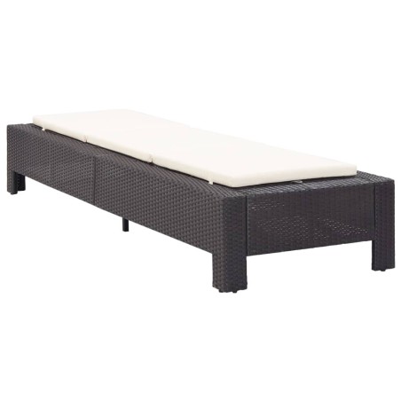 vidaXL Sonnenliege mit Auflage Schwarz Poly Rattan
