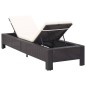 vidaXL Sonnenliege mit Auflage Schwarz Poly Rattan vidaXL Sonnenliege mit Auflage Schwarz Poly Rattan