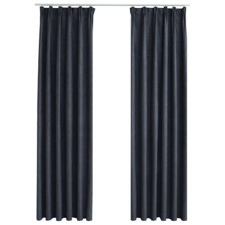 vidaXL Verdunkelungsvorhänge mit Haken 2 Stk. Anthrazit 140x225 cm