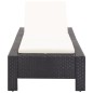 vidaXL Sonnenliege mit Auflage Schwarz Poly Rattan vidaXL Sonnenliege mit Auflage Schwarz Poly Rattan