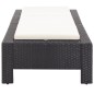 vidaXL Sonnenliege mit Auflage Schwarz Poly Rattan vidaXL Sonnenliege mit Auflage Schwarz Poly Rattan