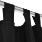 Vorhänge Gardinen aus Satin 2-teilig 140 x 245 cm Schwarz Vorhänge Gardinen aus Satin 2-teilig 140 x 245 cm Schwarz