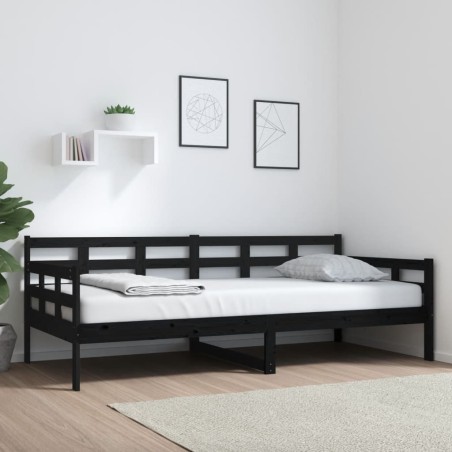 vidaXL Tagesbett Schwarz Massivholz Kiefer 90x200 cm