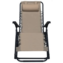 Klappbarer Liegestuhl Taupe Textilene